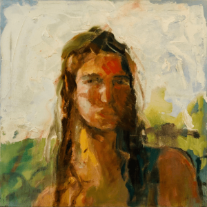 Mysterious girl portrait (Oil on canvas 50 x 50cm)