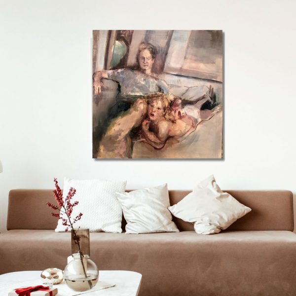 Custom made family oil painting portrait