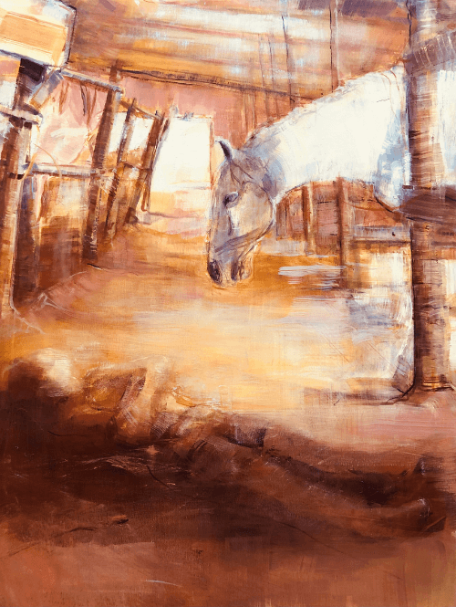 Horse landscape (Oil on canvas 100 x 80cm)