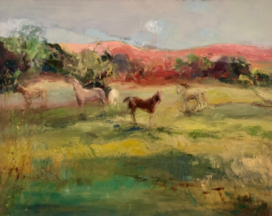 Horse landscape (Oil on canvas 100 x 80cm)