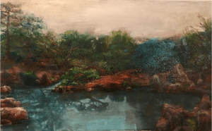 Japanese garden (Oil on canvas 89 x 130)