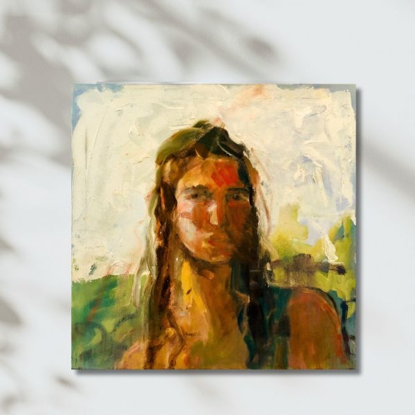 Original oil painting on canvas of Nature lover girl 50x50